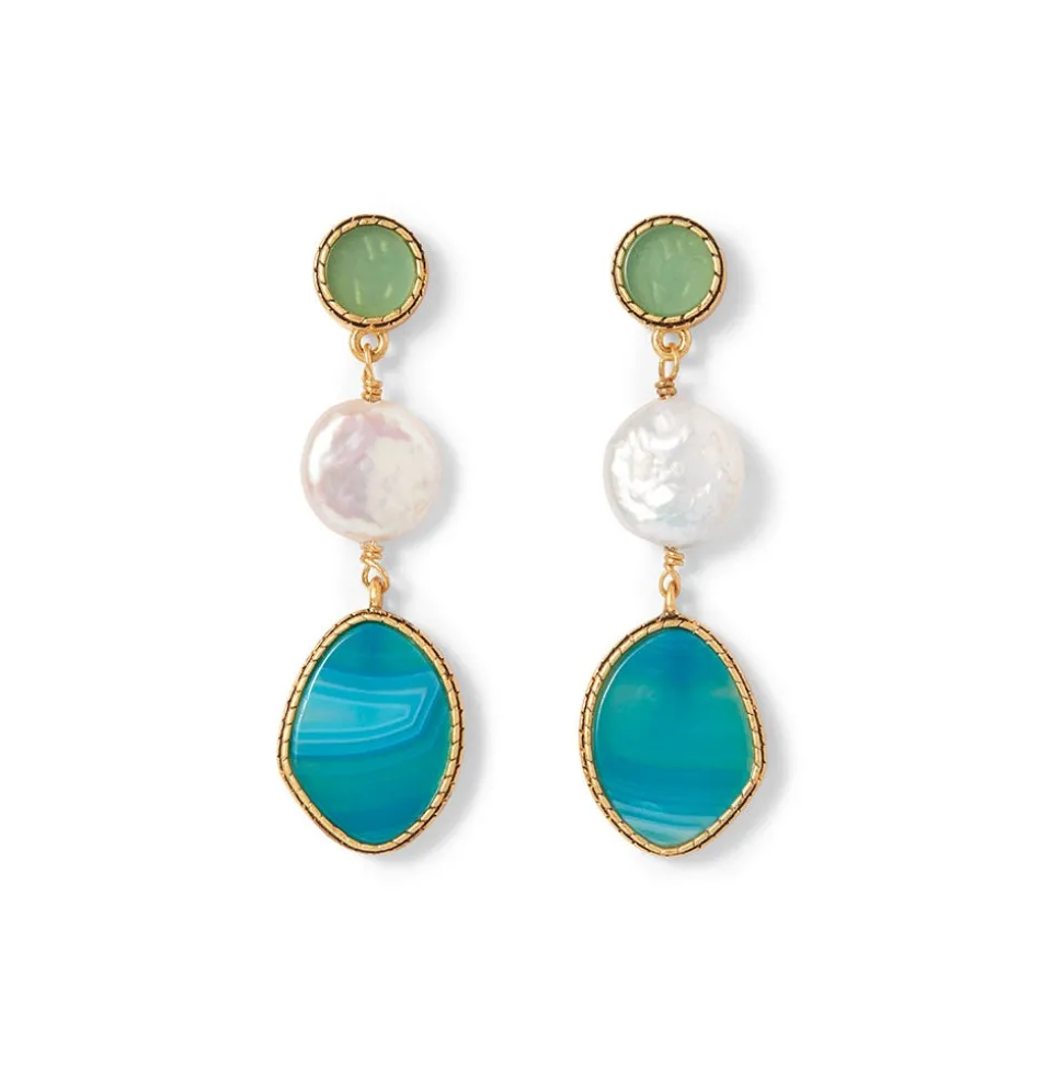 Earrings*The Met Store Ancient Mixed Motifs Glass Triple-Drop Earrings