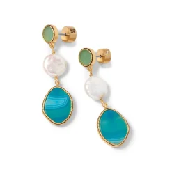 Earrings*The Met Store Ancient Mixed Motifs Glass Triple-Drop Earrings