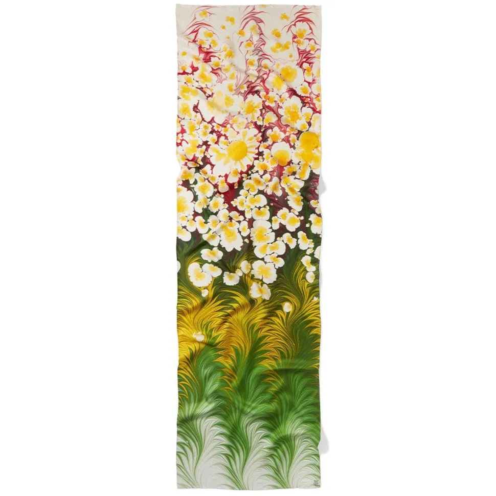 Scarves & Wraps*The Met Store Daisy Garden Marbled Paper Oblong Silk Scarf