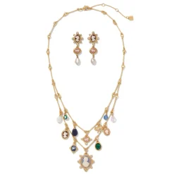 Jewelry Sets*The Met Store European Cameo Charm Necklace and Drop Earrings Set