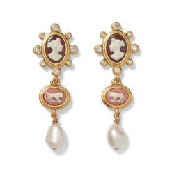 Jewelry Sets*The Met Store European Cameo Charm Necklace and Drop Earrings Set