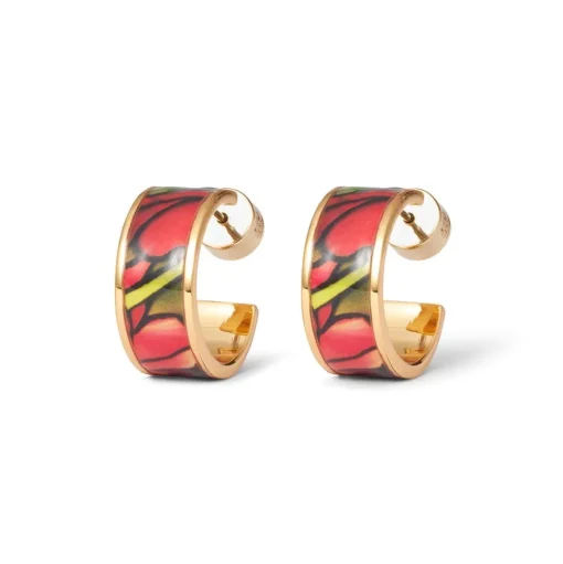 Earrings*The Met Store Favrile Tulip Enamel Hoop Earrings