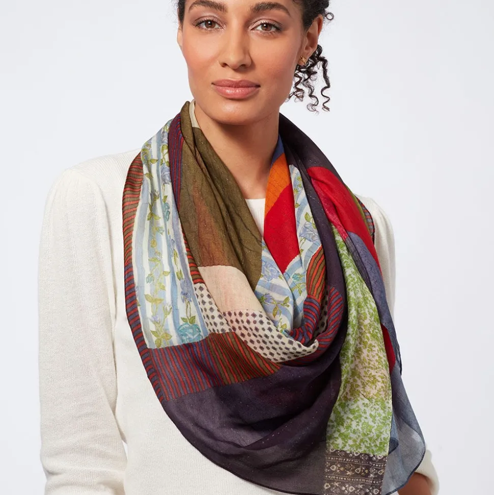 Scarves & Wraps*The Met Store Gee's Bend Pettway Quilt Design Oblong Silk Scarf