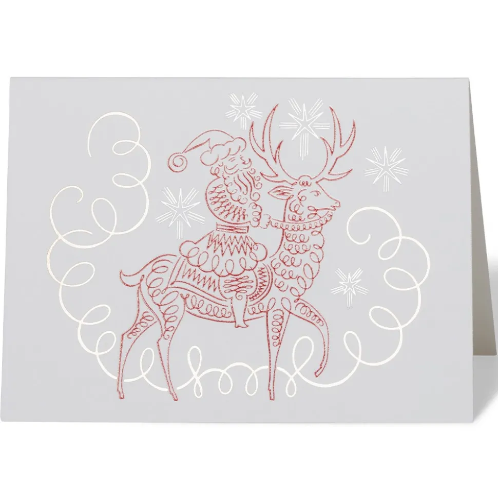 Holiday Cards*The Met Store Gordon: Santa Riding Reindeer Fine Holiday Cards