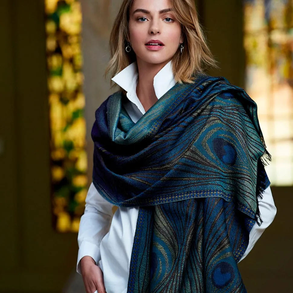 Scarves & Wraps*The Met Store Louis C. Tiffany Peacock Feather Wool-Blend Shawl