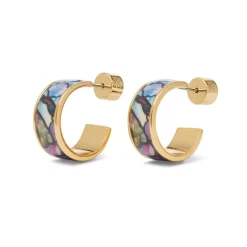 Earrings*The Met Store Magnolias and Irises Enamel Hoop Earrings