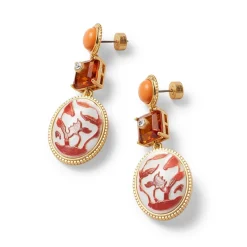Earrings*The Met Store Qing Bottle Lotus Pond Drop Earrings
