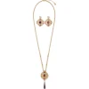 Jewelry Sets*The Met Store Turkish Amethyst Long Pendant Necklace and Statement Earrings Set