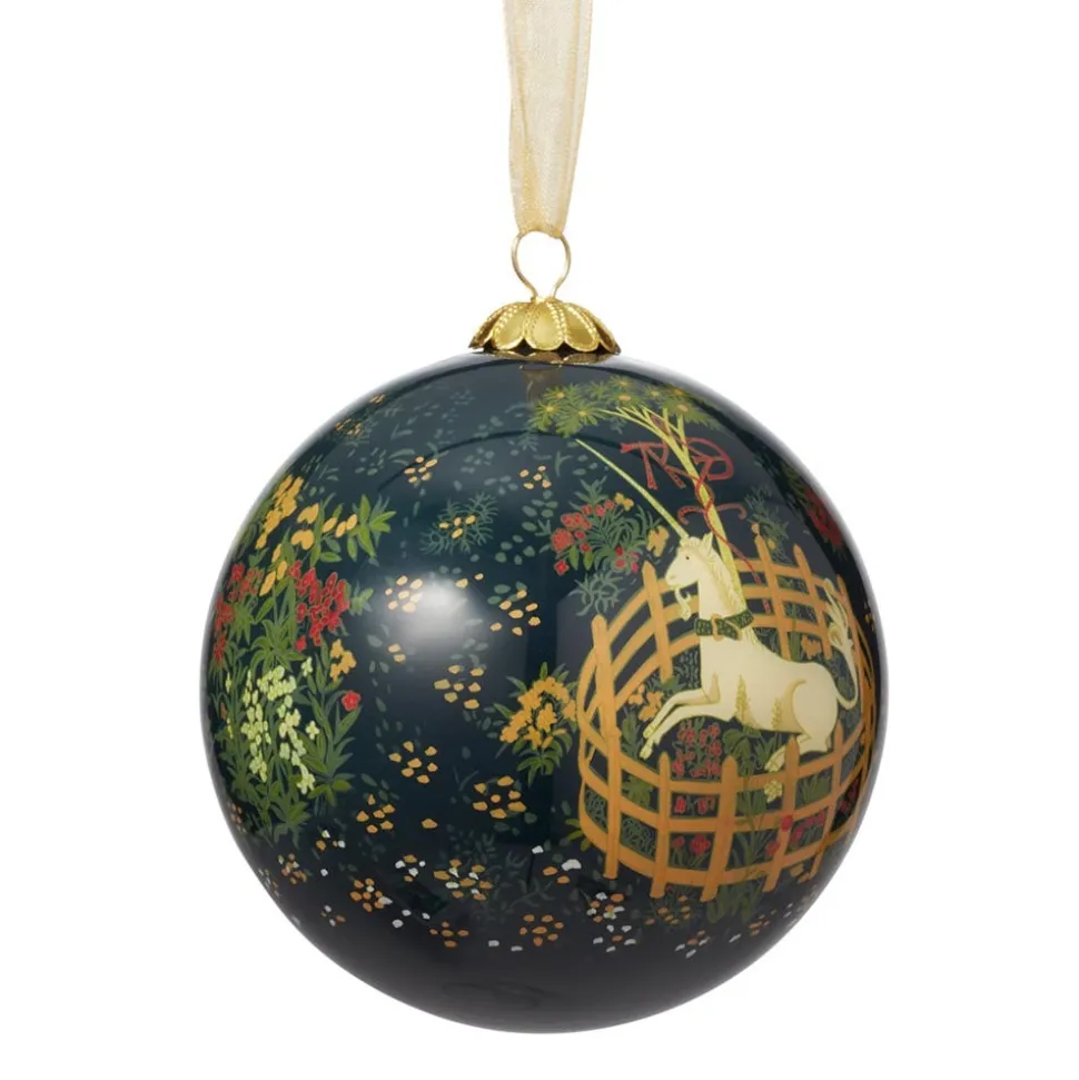 Ornaments*The Met Store Unicorn in a Garden Hand-Painted Glass Ornament