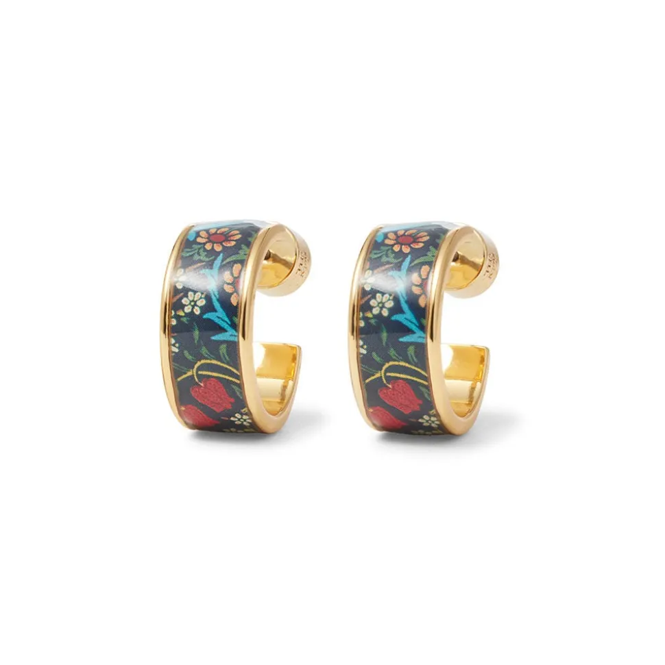 Earrings*The Met Store William Morris Blackthorn Enamel Hoop Earrings